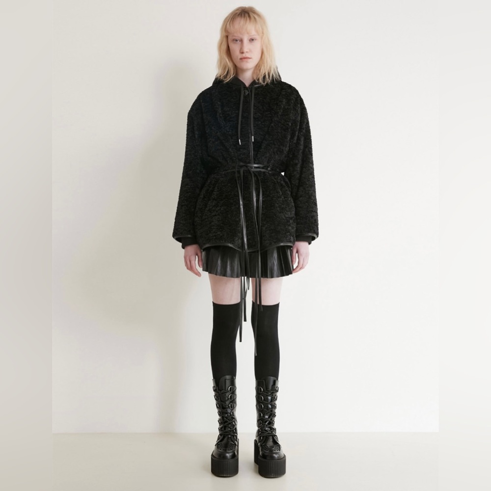 JKOO | Belt Detail Faux-Shearling Jacket 🐈‍⬛